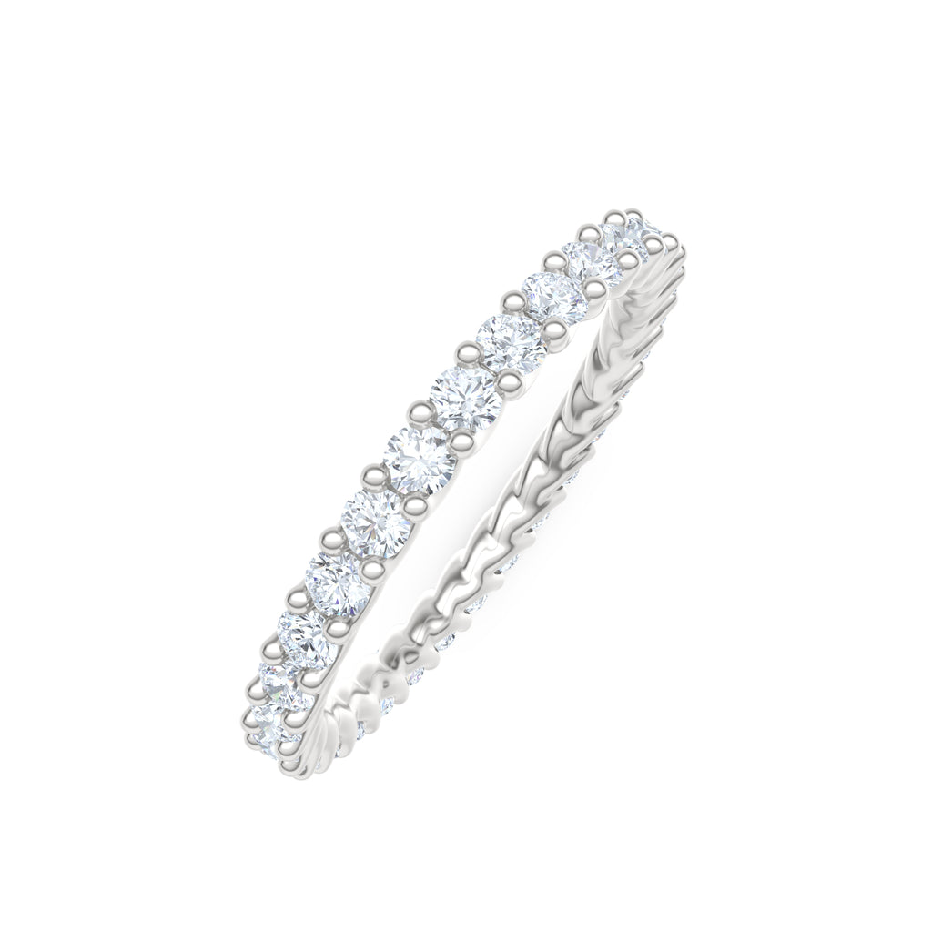 Legacy 1.00ct Round Cut Lab Diamond Eternity Ring in 18K White Gold
