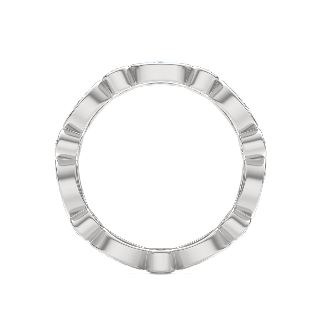 Skyline 1.13ct Marquise and Round Cut Lab Diamond Eternity Ring in 14K White Gold