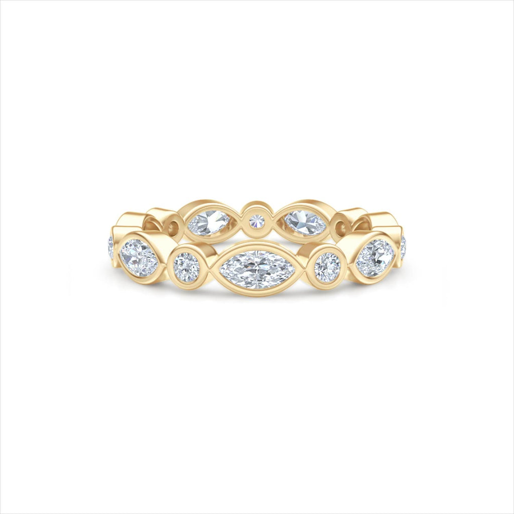 Skyline 1.13ct Marquise and Round Cut Lab Diamond Eternity Ring in 14K Yellow Gold