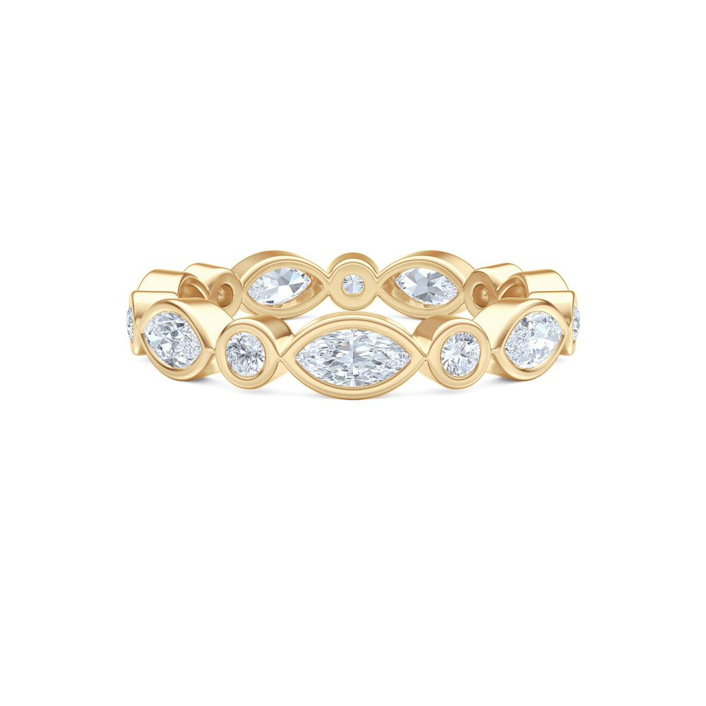 Skyline 1.13ct Marquise and Round Cut Lab Diamond Eternity Ring in 14K Yellow Gold