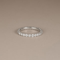 Sempre Round Cut 1.00ct Lab Diamond Eternity Ring in 18K White Gold