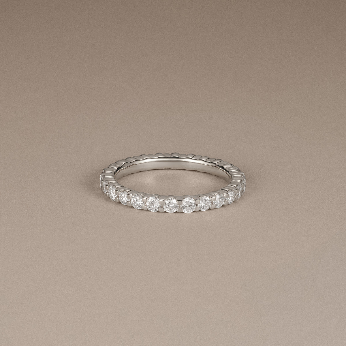 Sempre Round Cut 1.00ct Lab Diamond Eternity Ring in 18K White Gold