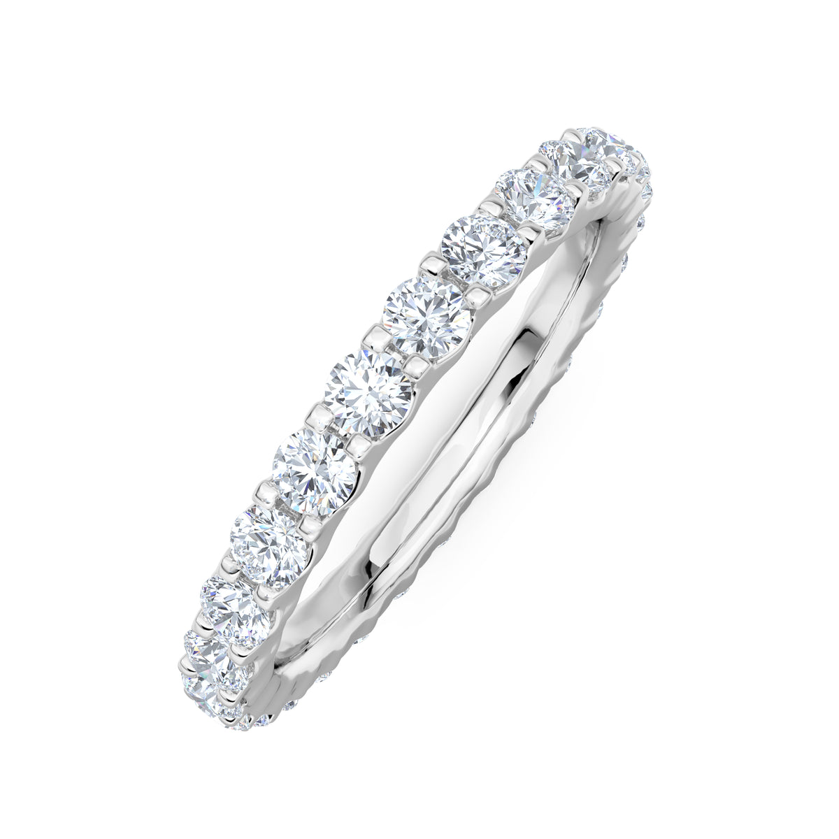 Sempre Round Cut 1.00ct Lab Diamond Eternity Ring in 18K White Gold