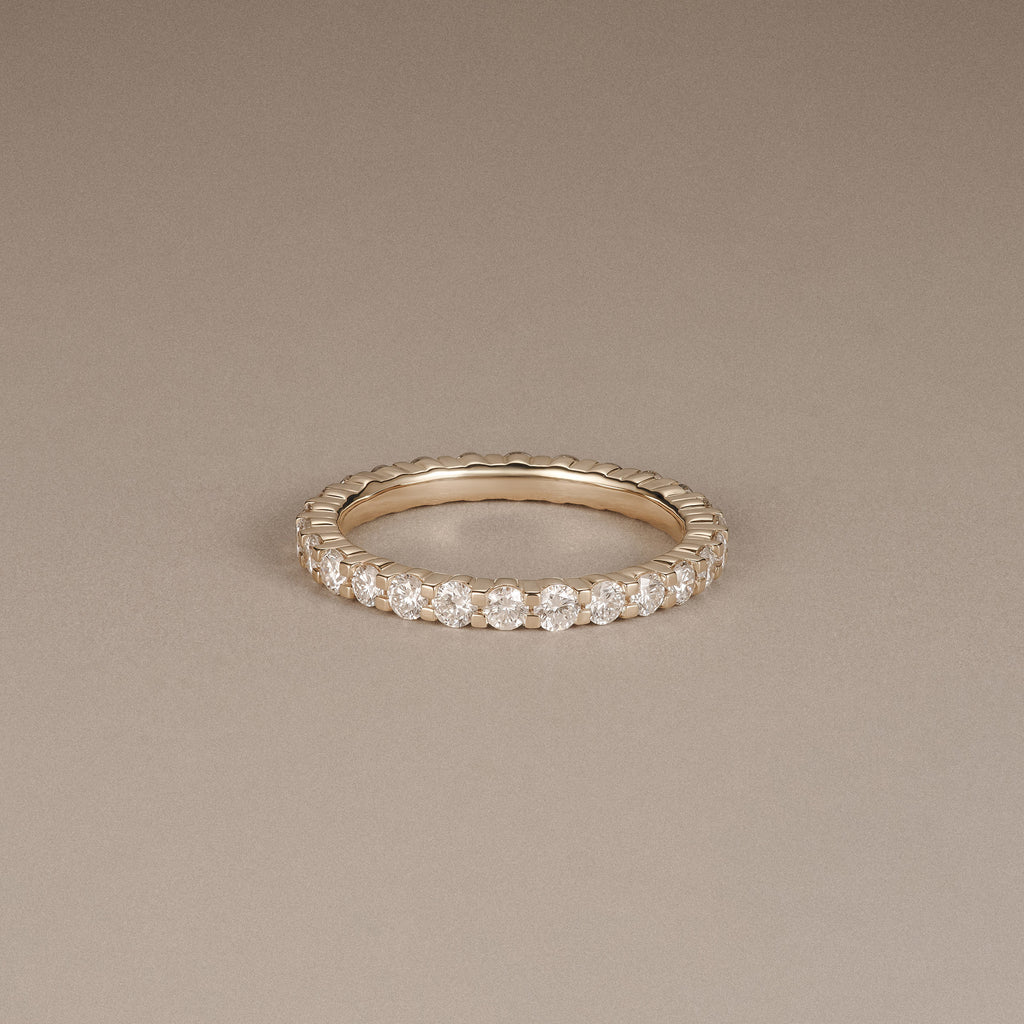 Sempre Round Cut 1.00ct Lab Diamond Eternity Ring in 18K Yellow Gold