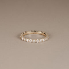 Sempre Round Cut 1.00ct Lab Diamond Eternity Ring in 18K Yellow Gold