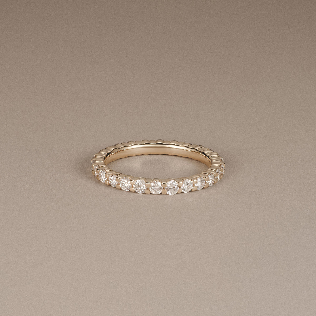 Sempre Round Cut 1.00ct Lab Diamond Eternity Ring in 18K Yellow Gold