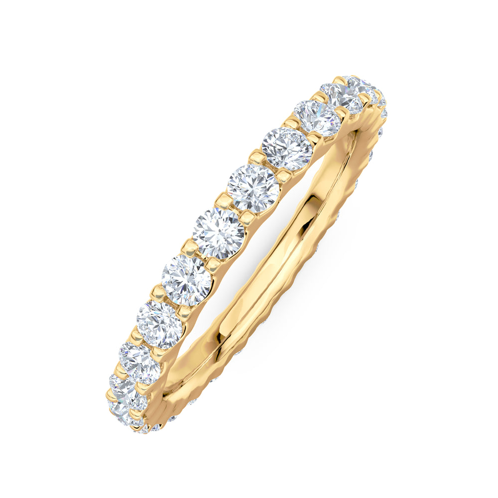 Sempre Round Cut 1.00ct Lab Diamond Eternity Ring in 18K Yellow Gold