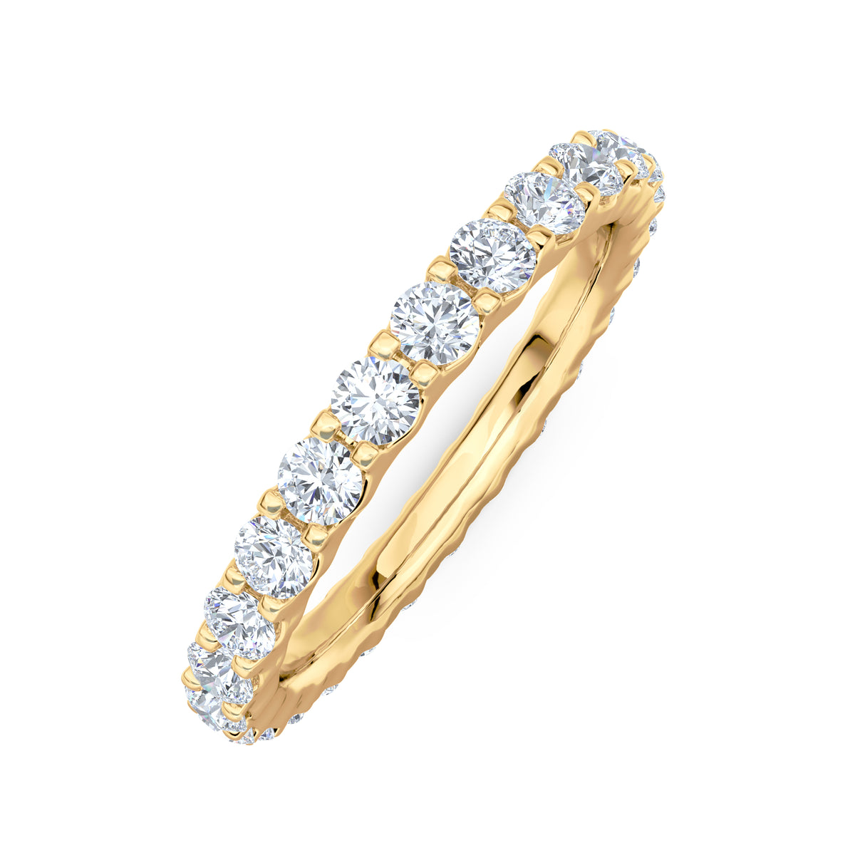 Sempre Round Cut 1.00ct Lab Diamond Eternity Ring in 18K Yellow Gold