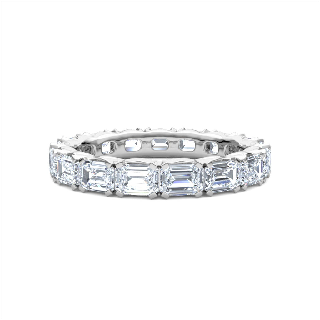 Sempre Emerald Cut 3.00ct Lab Diamond Eternity Ring in 18K White Gold