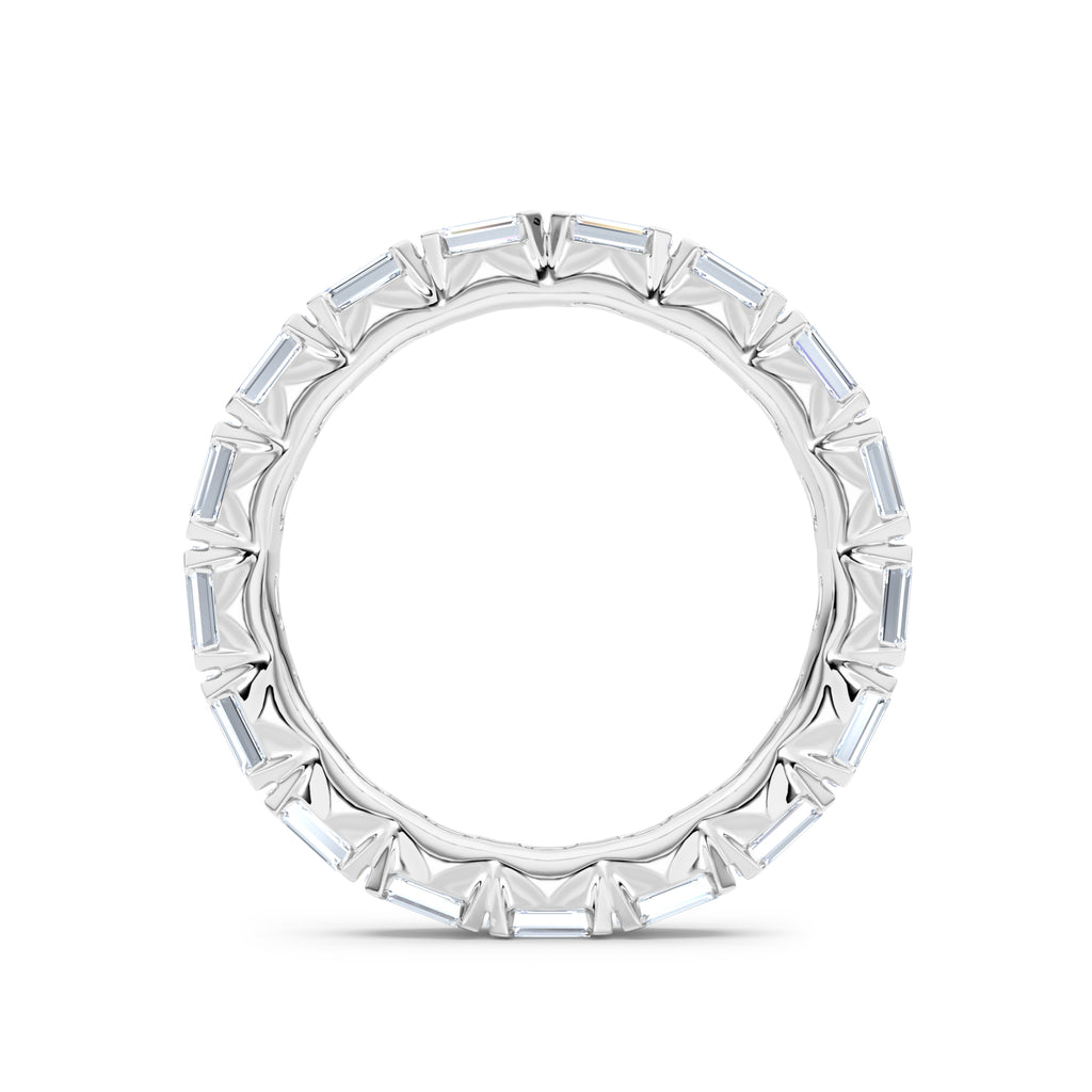 Sempre Emerald Cut 3.00ct Lab Diamond Eternity Ring in 18K White Gold