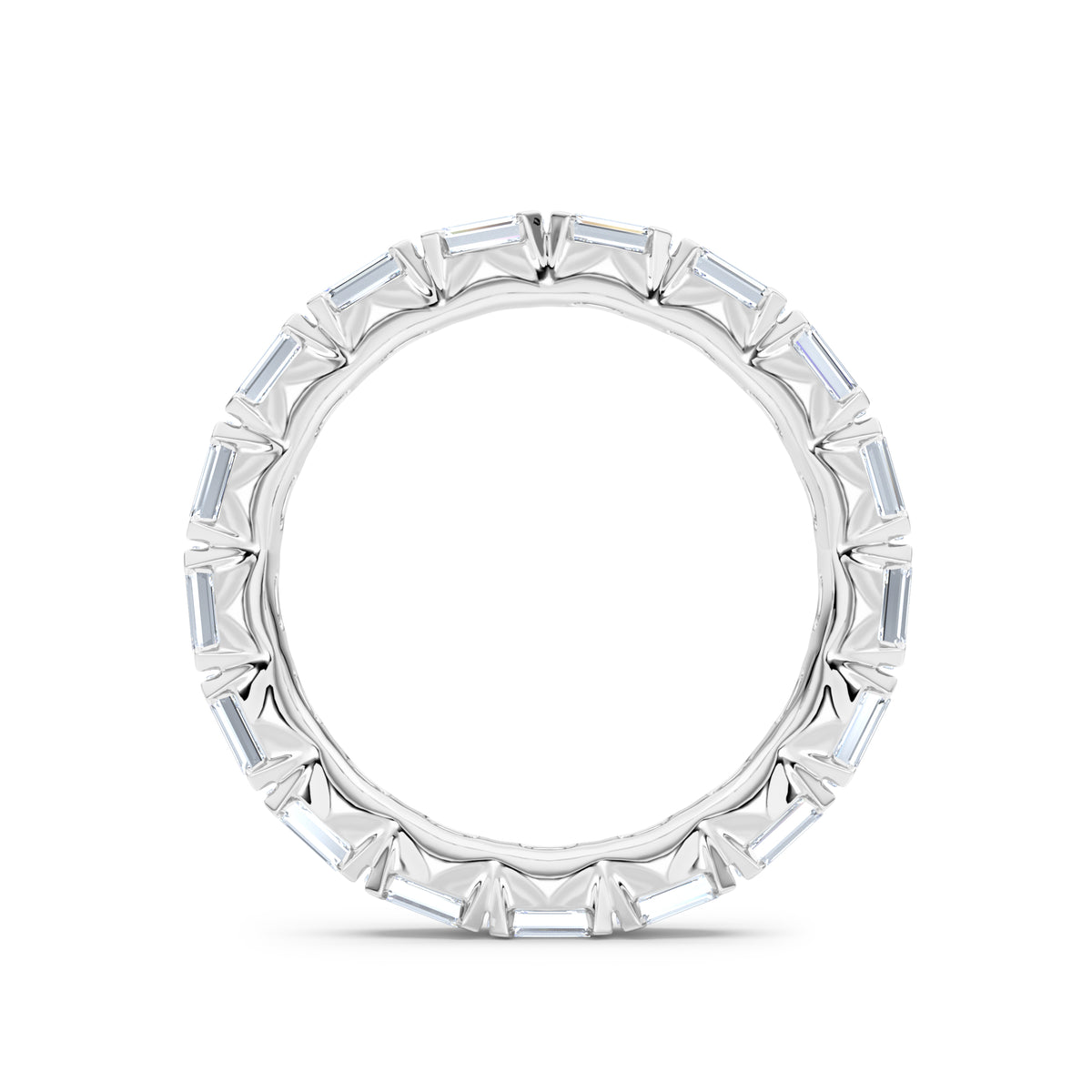 Sempre Emerald Cut 3.00ct Lab Diamond Eternity Ring in 18K White Gold