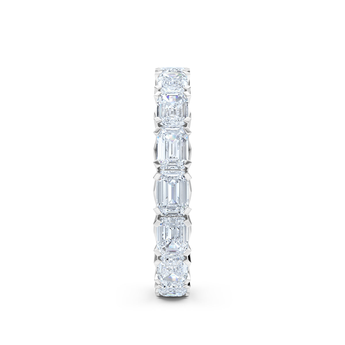 Sempre Emerald Cut 3.00ct Lab Diamond Eternity Ring in 18K White Gold