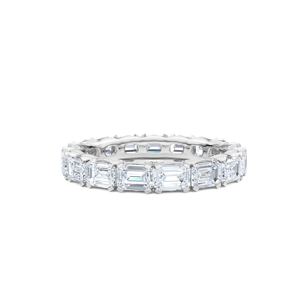 Sempre Emerald Cut 3.00ct Lab Diamond Eternity Ring in 18K White Gold