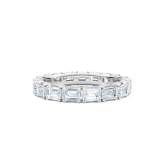 Sempre Emerald Cut 3.00ct Lab Diamond Eternity Ring in 18K White Gold