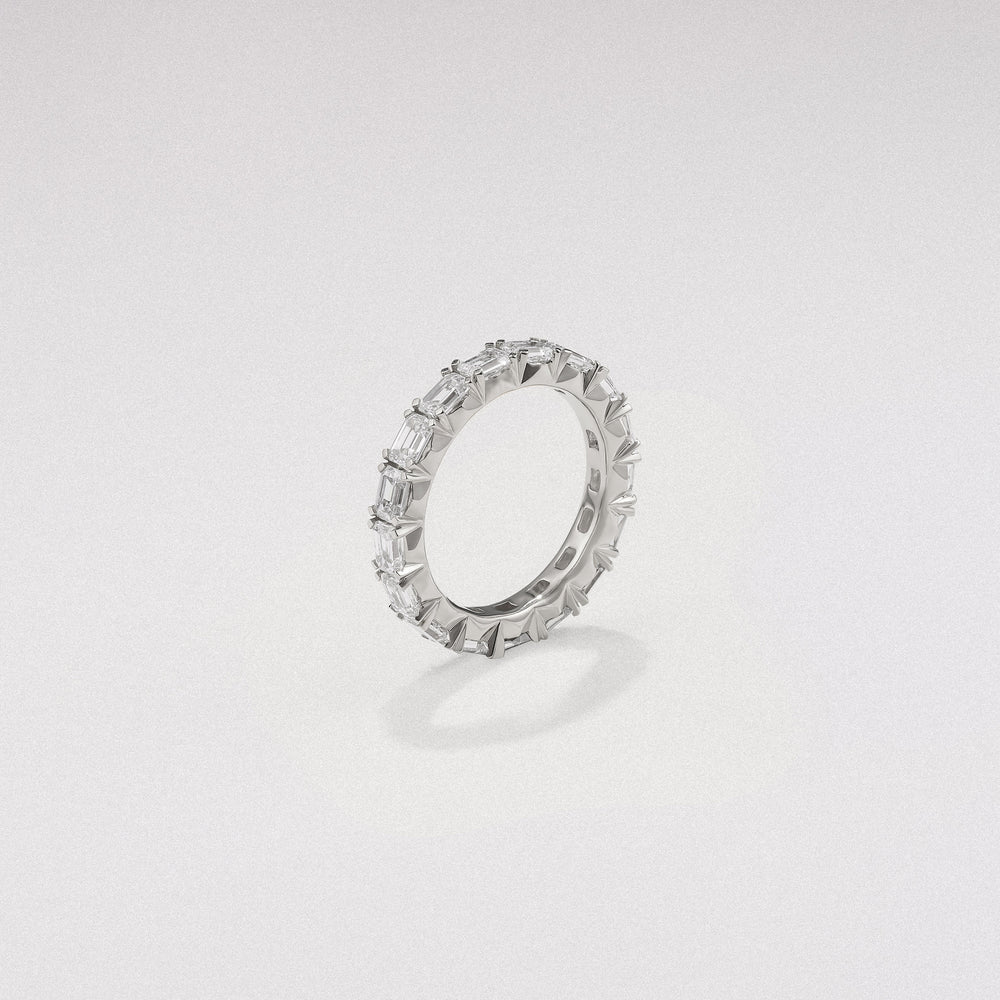 Sempre Emerald Cut 3.00ct Lab Diamond Eternity Ring in 18K White Gold