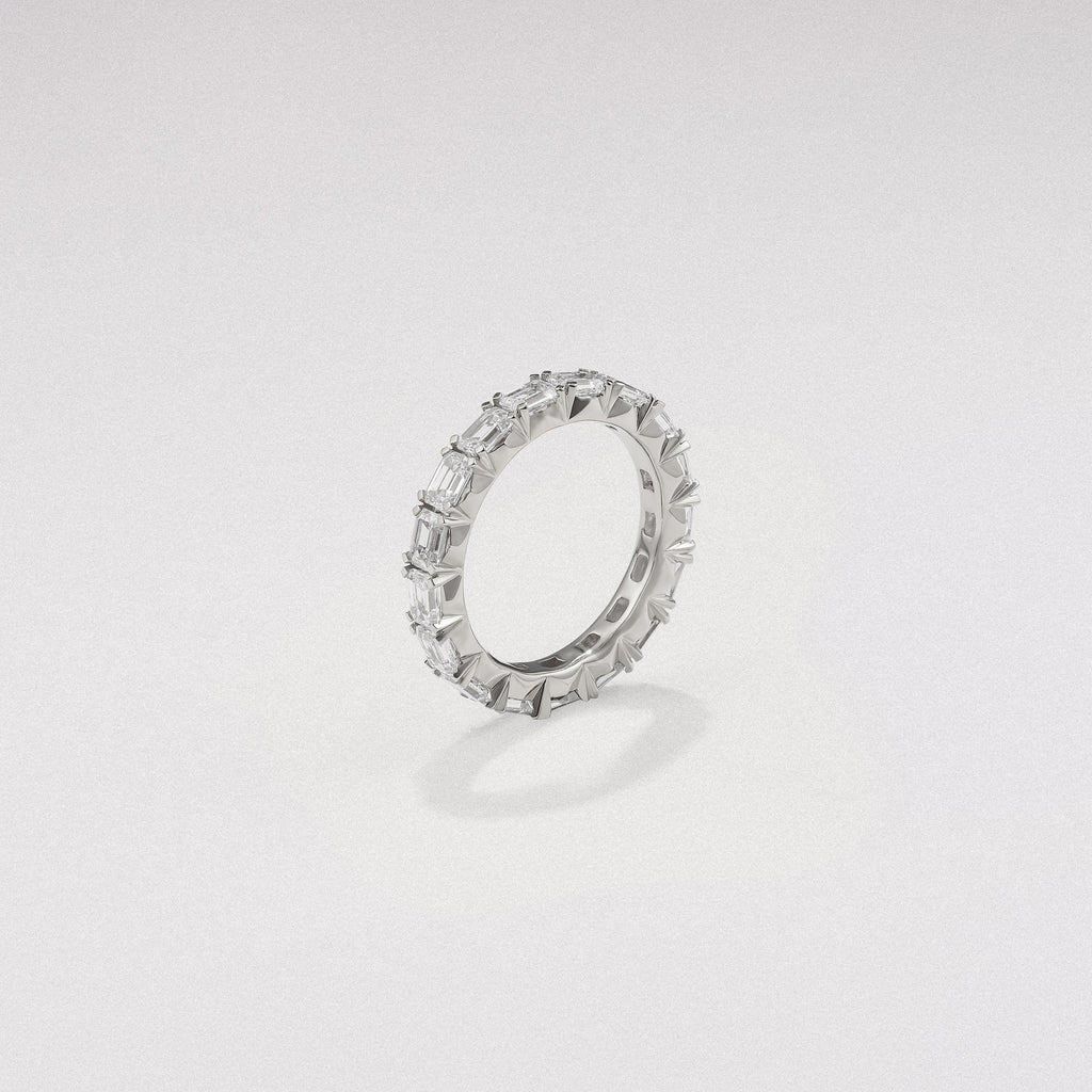 Sempre Emerald Cut 3.00ct Lab Diamond Eternity Ring in 18K White Gold