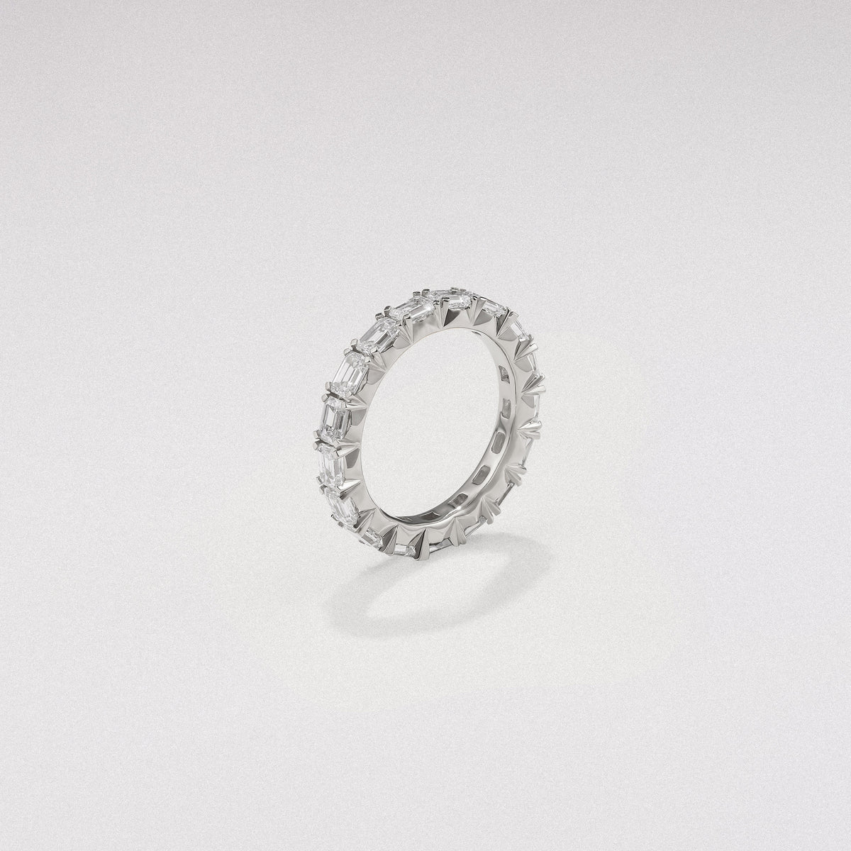 Sempre Emerald Cut 3.00ct Lab Diamond Eternity Ring in 18K White Gold