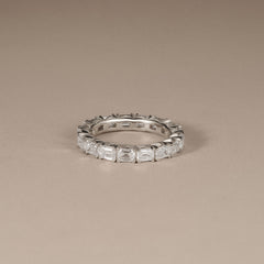 Sempre Emerald Cut 3.00ct Lab Diamond Eternity Ring in Platinum