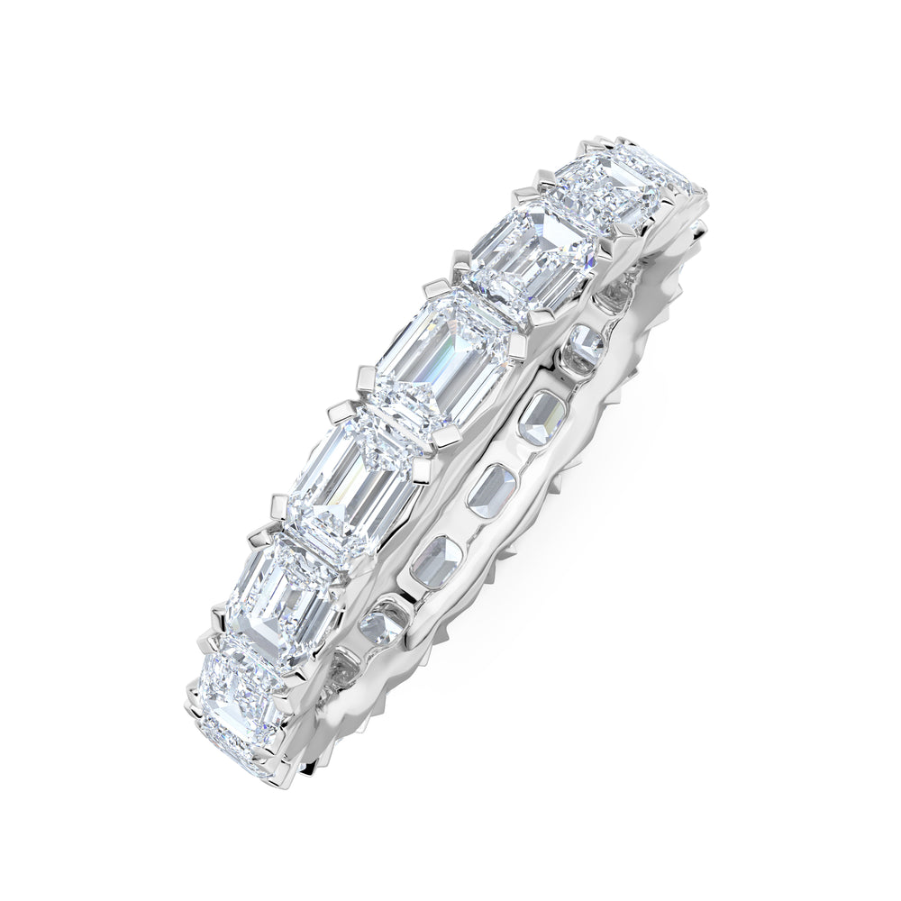 Sempre Emerald Cut 3.00ct Lab Diamond Eternity Ring in 18K White Gold