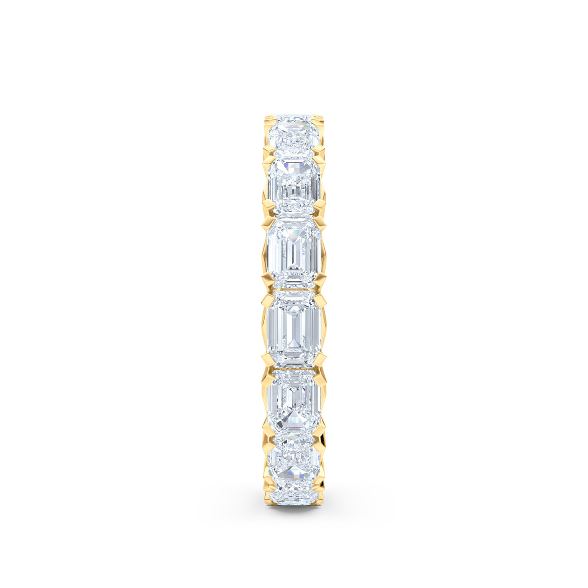 Sempre Emerald Cut 3.00ct Lab Diamond Eternity Ring in 18K Yellow Gold