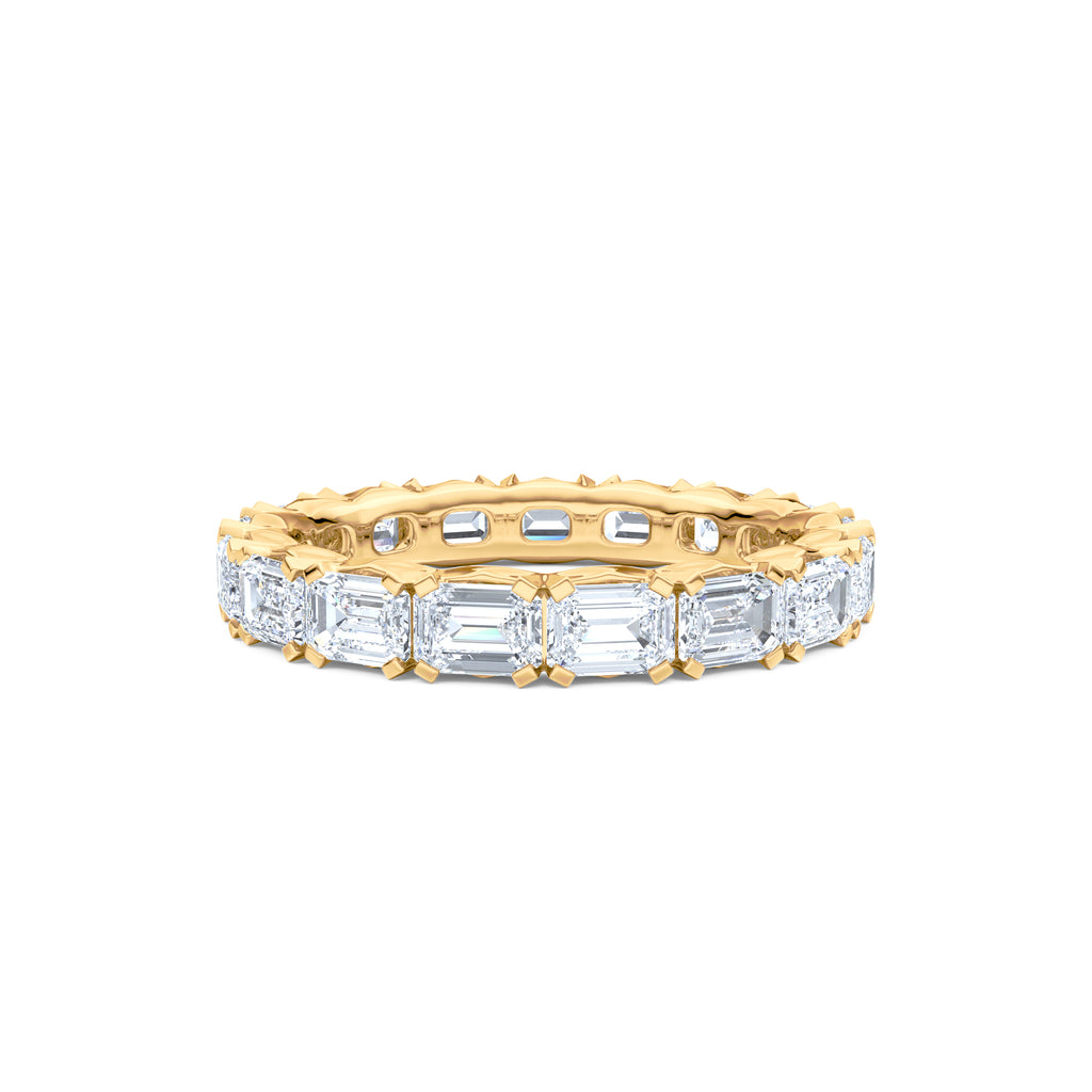 Sempre Emerald Cut 3.00ct Lab Diamond Eternity Ring in 18K Yellow Gold