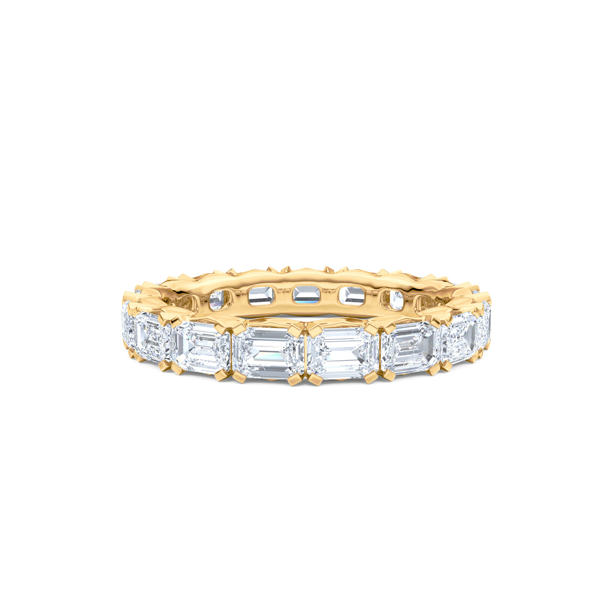 Sempre Emerald Cut 3.00ct Lab Diamond Eternity Ring in 18K Yellow Gold