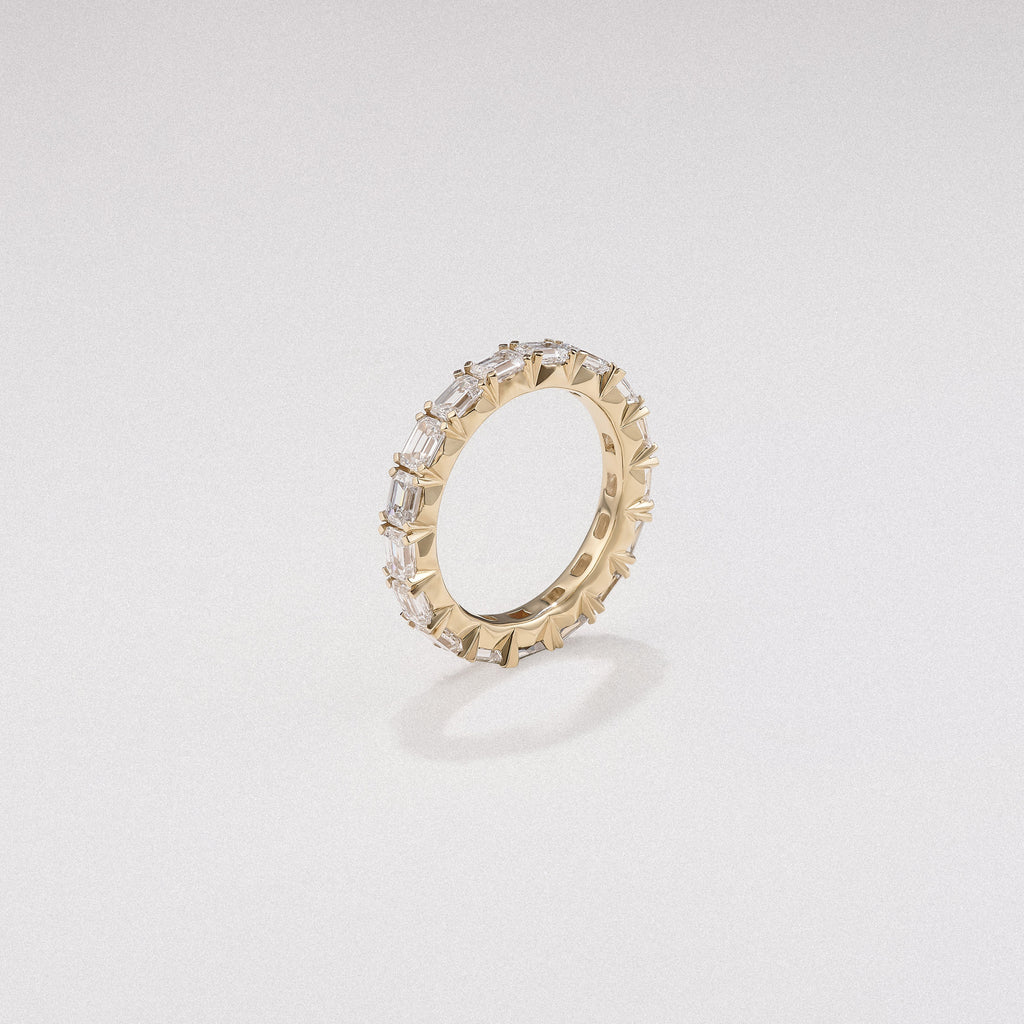 Sempre Emerald Cut 3.00ct Lab Diamond Eternity Ring in 18K Yellow Gold