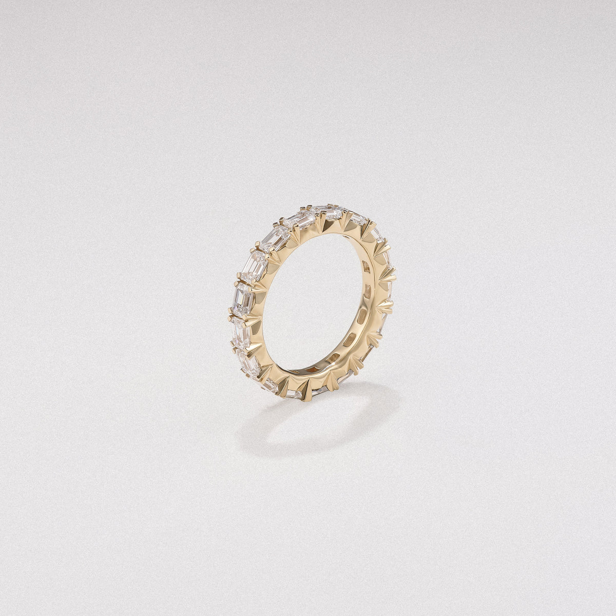 Sempre Emerald Cut 3.00ct Lab Diamond Eternity Ring in 18K Yellow Gold