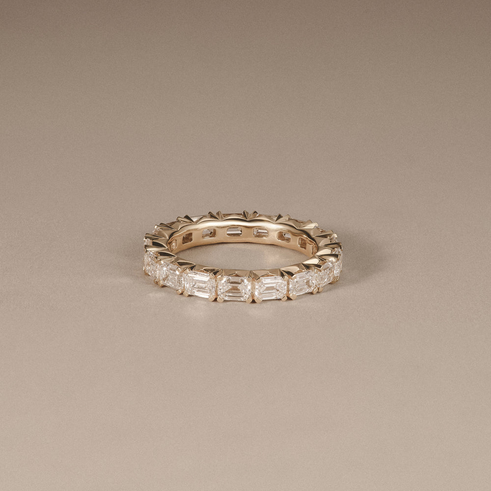 Sempre Emerald Cut 3.00ct Lab Diamond Eternity Ring in 18K Yellow Gold