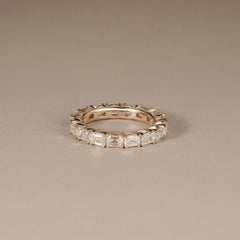 Sempre Emerald Cut 3.00ct Lab Diamond Eternity Ring in 18K Yellow Gold