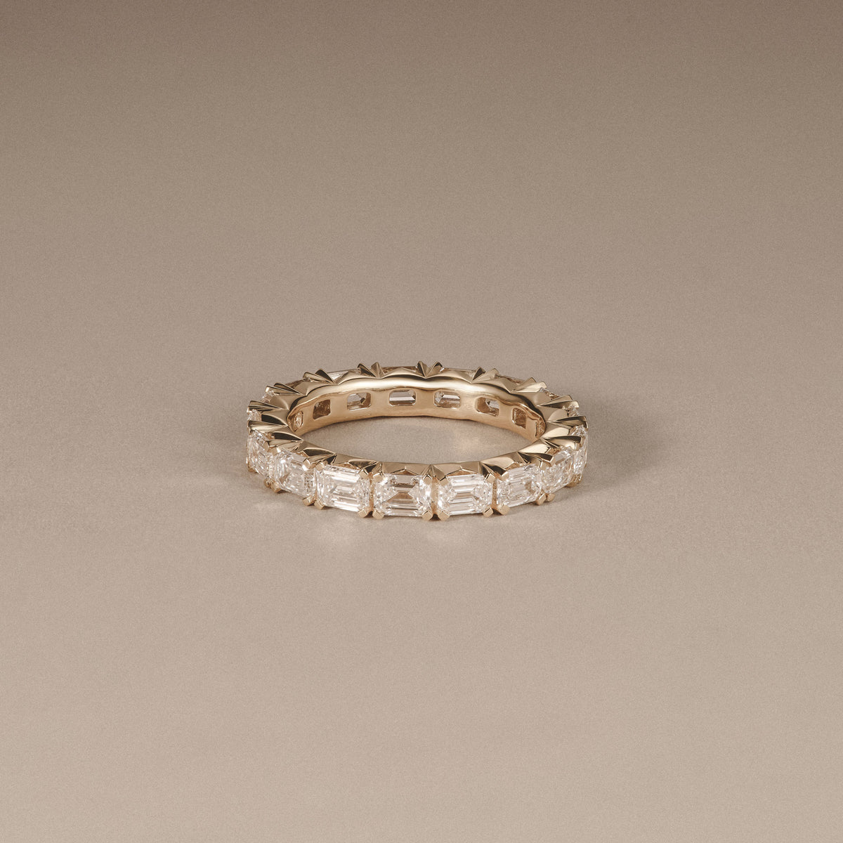 Sempre Emerald Cut 3.00ct Lab Diamond Eternity Ring in 18K Yellow Gold