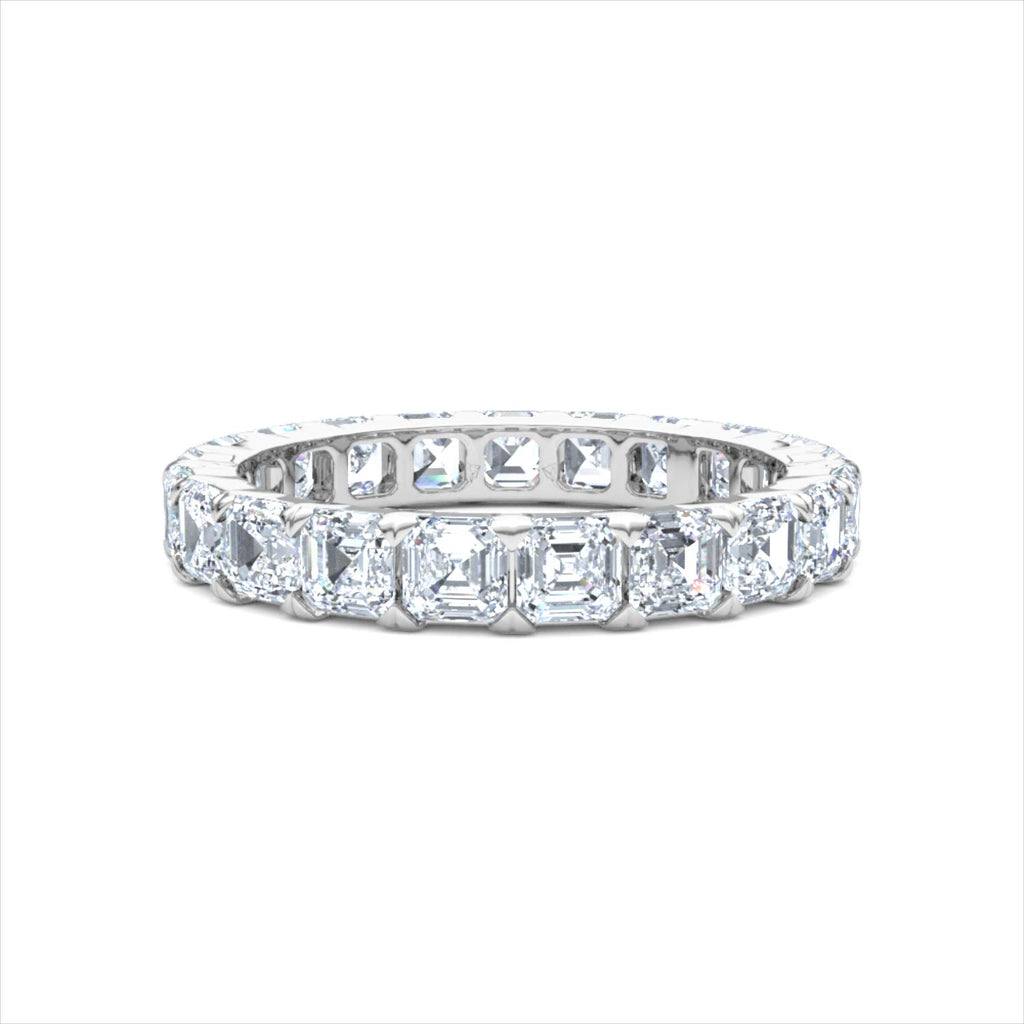 Sempre Asscher Cut 3.00ct Lab Diamond Eternity Ring in 18K White Gold