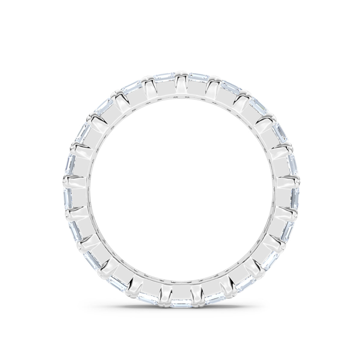 Sempre Asscher Cut 3.00ct Lab Diamond Eternity Ring in 18K White Gold