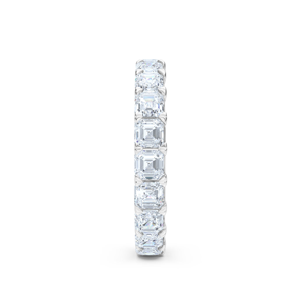 Sempre Asscher Cut 3.00ct Lab Diamond Eternity Ring in 18K White Gold