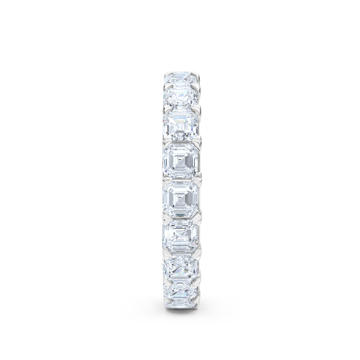 Sempre Asscher Cut 3.00ct Lab Diamond Eternity Ring in 18K White Gold