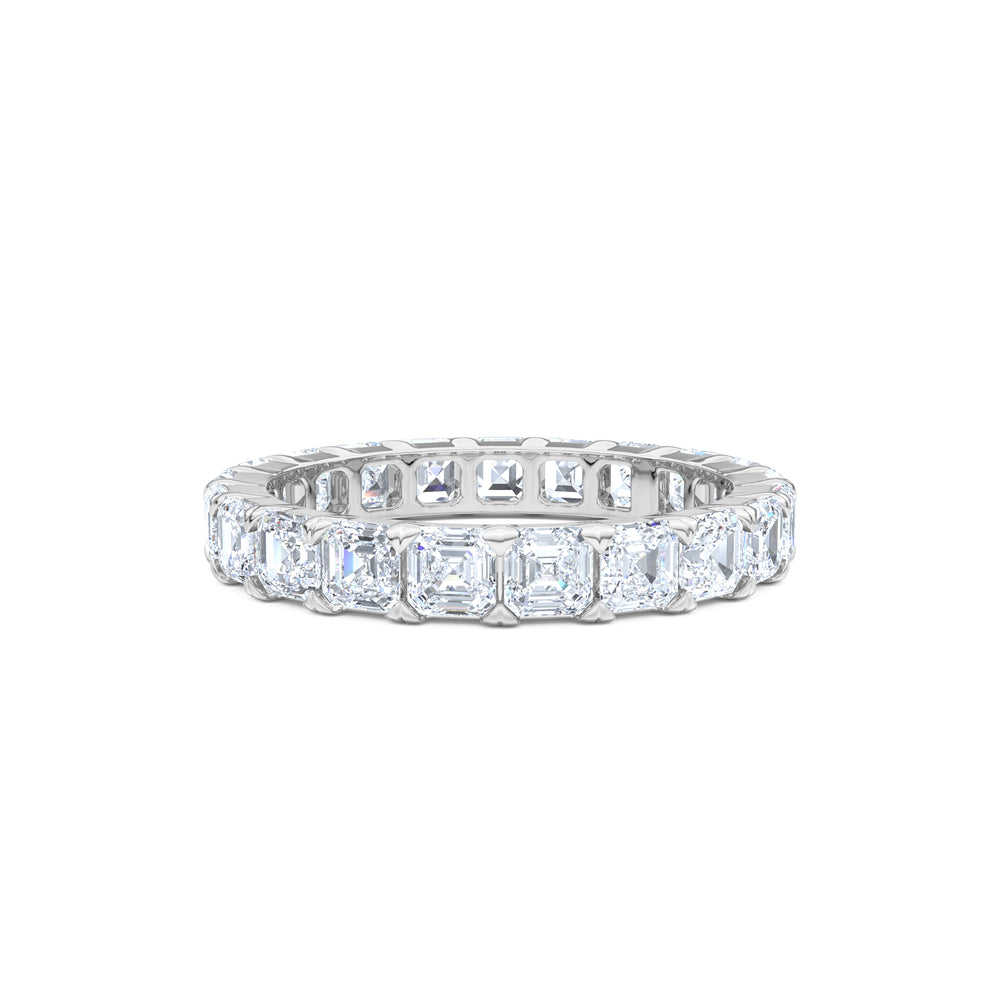 Sempre Asscher Cut 3.00ct Lab Diamond Eternity Ring in 18K White Gold