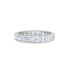 Sempre Asscher Cut 3.00ct Lab Diamond Eternity Ring in 18K White Gold