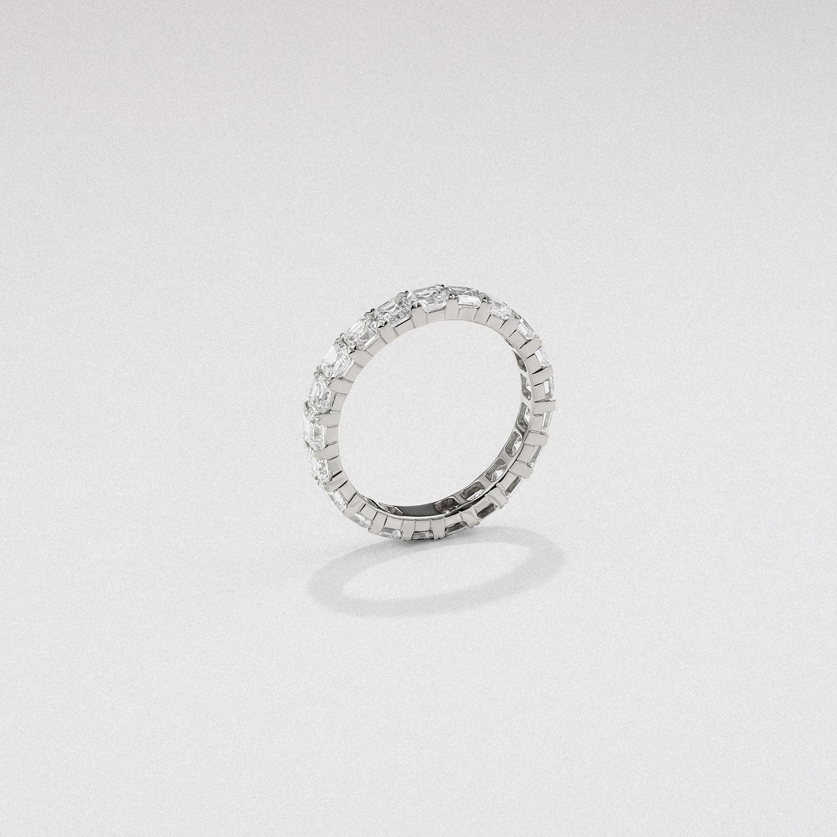 Sempre Asscher Cut 3.00ct Lab Diamond Eternity Ring in 18K White Gold