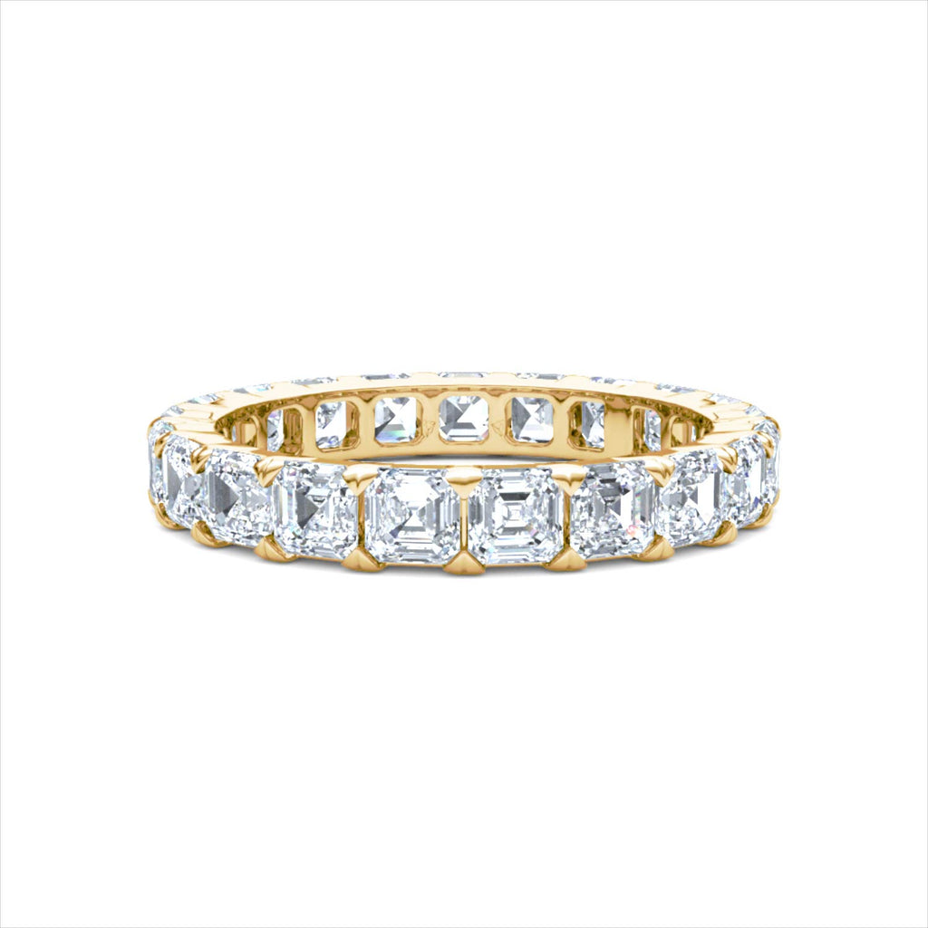 Sempre Asscher Cut 3.00ct Lab Diamond Eternity Ring in 18K Yellow Gold