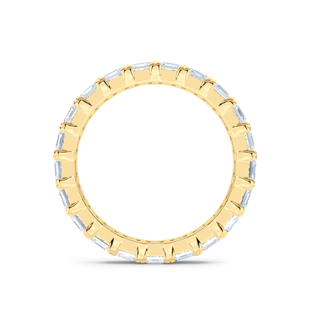 Sempre Asscher Cut 3.00ct Lab Diamond Eternity Ring in 18K Yellow Gold