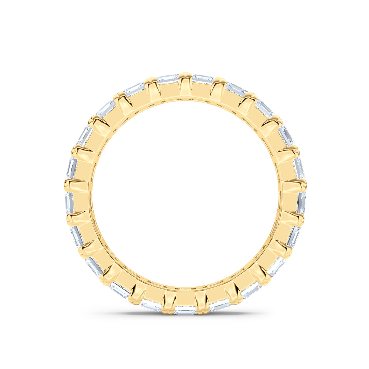 Sempre Asscher Cut 3.00ct Lab Diamond Eternity Ring in 18K Yellow Gold