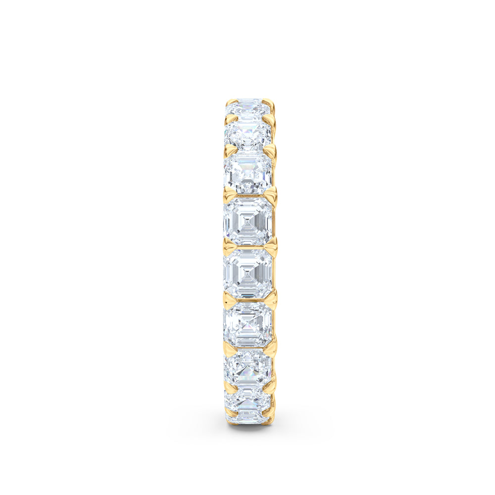 Sempre Asscher Cut 3.00ct Lab Diamond Eternity Ring in 18K Yellow Gold