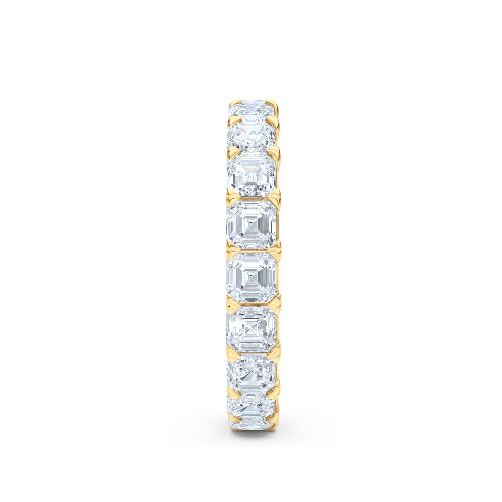 Sempre Asscher Cut 3.00ct Lab Diamond Eternity Ring in 18K Yellow Gold