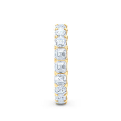Sempre Asscher Cut 3.00ct Lab Diamond Eternity Ring in 18K Yellow Gold