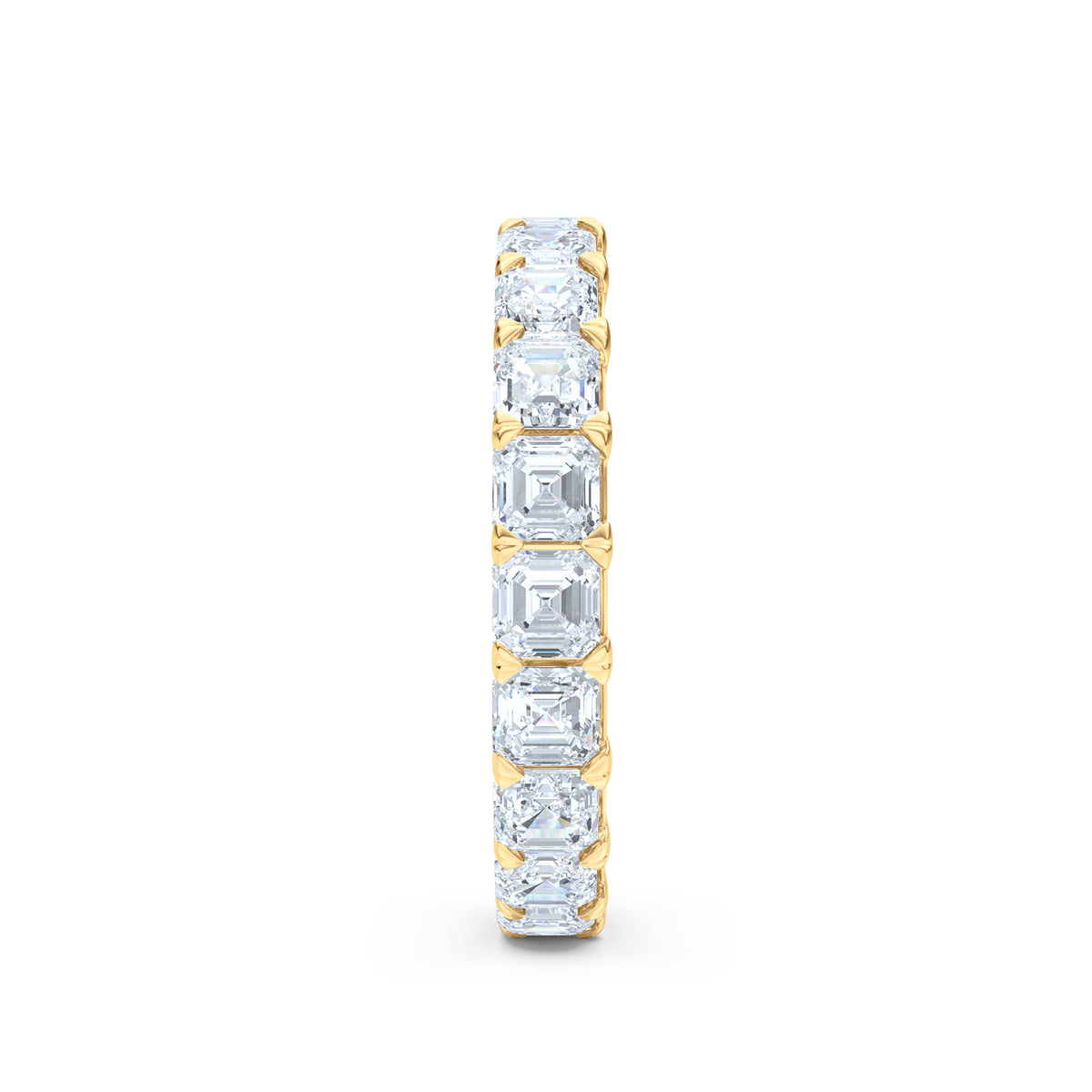Sempre Asscher Cut 3.00ct Lab Diamond Eternity Ring in 18K Yellow Gold