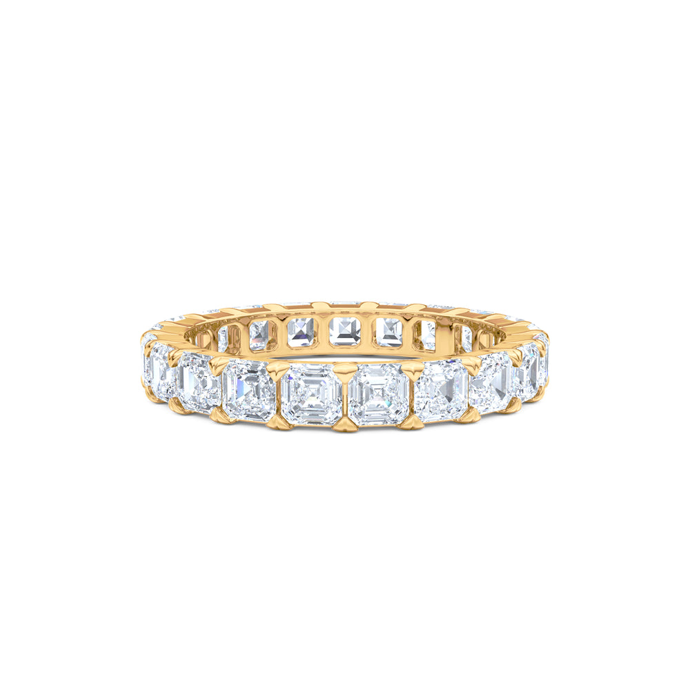 Sempre Asscher Cut 3.00ct Lab Diamond Eternity Ring in 18K Yellow Gold