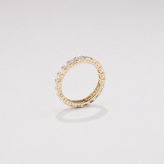 Sempre Asscher Cut 3.00ct Lab Diamond Eternity Ring in 18K Yellow Gold