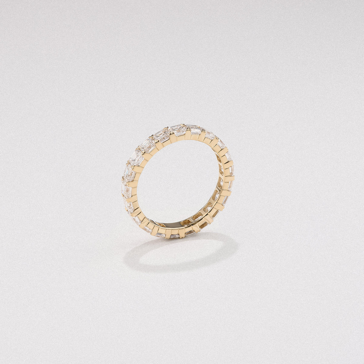 Sempre Asscher Cut 3.00ct Lab Diamond Eternity Ring in 18K Yellow Gold