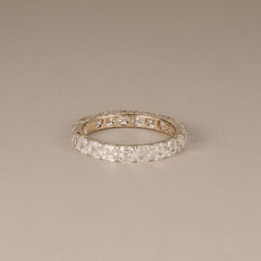 Sempre Asscher Cut 3.00ct Lab Diamond Eternity Ring in 18K Yellow Gold