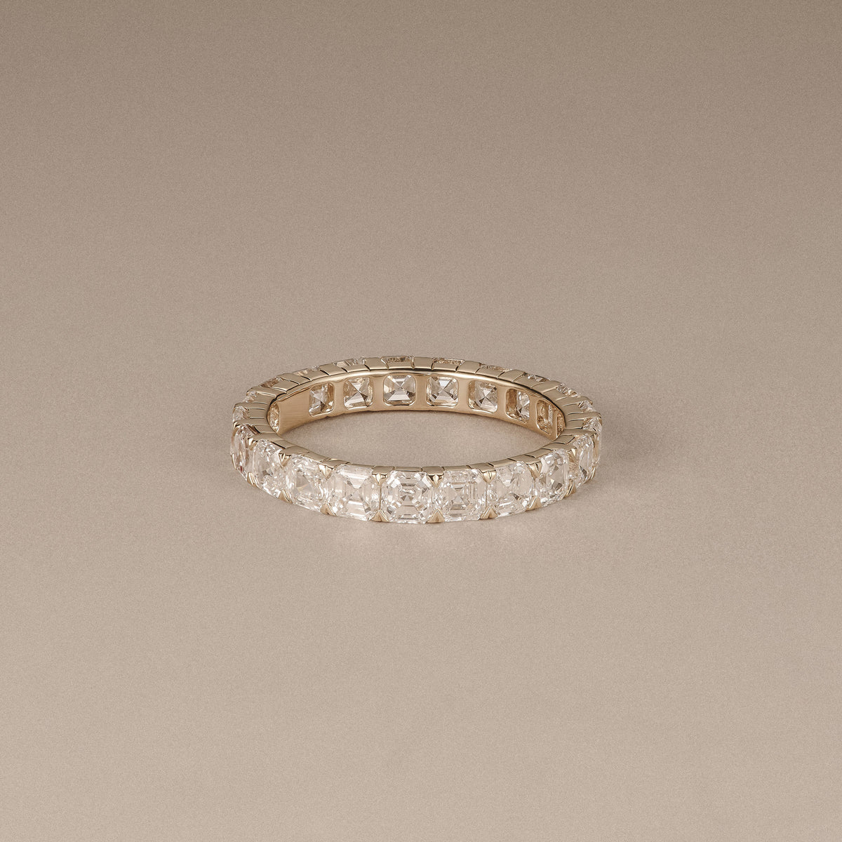 Sempre Asscher Cut 3.00ct Lab Diamond Eternity Ring in 18K Yellow Gold